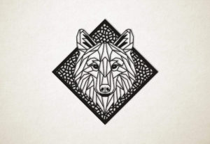 Line Art - Wolf 1 met achtergrond