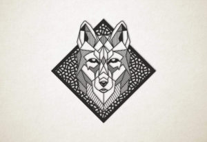Line Art - Wolf 3 met achtergrond
