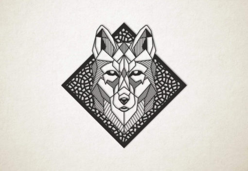 Line Art - Wolf 3 met achtergrond