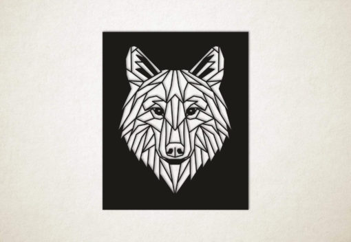 Line Art - Wolf vierkant 1