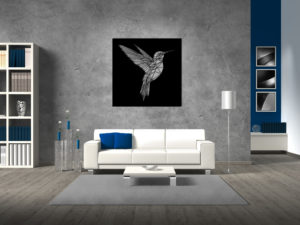 Line Art - Kolibrie 1 vierkant