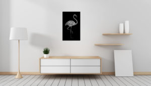 Line Art - Flamingo vierkant