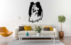 Wanddecoratie - Langharige Collie hond