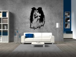 Wanddecoratie - Langharige Collie hond