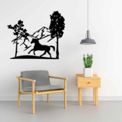 Wanddecoratie - Paard in wildernis