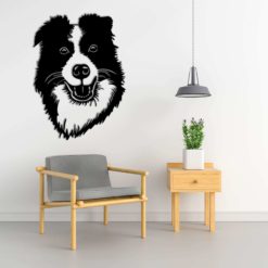 Wanddecoratie - Vrolijke Border Collie hond