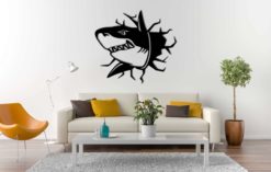 Wanddecoratie - Uitbrekende 3D haai