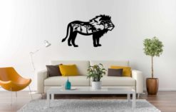 Wanddecoratie - Leeuw met wilde dieren