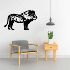 Wanddecoratie - Leeuw met wilde dieren