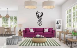 Wanddecoratie - Hert Rendier met hoorns