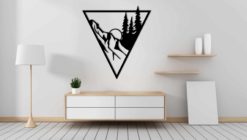 Wanddecoratie - Wandpaneel driehoek - natuur in de ochtend