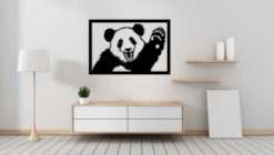 Wanddecoratie - Zwaaiende panda