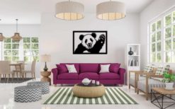 Wanddecoratie - Zwaaiende panda