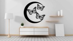 Wanddecoratie - Maan met vlinders