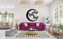 Wanddecoratie - Maan met vlinders