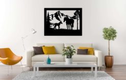 Wanddecoratie - Wandpaneel paard met veulen