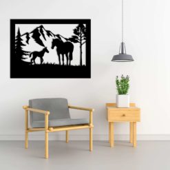 Wanddecoratie - Wandpaneel paard met veulen