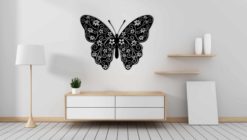 Wanddecoratie - Vlinder bloemen