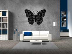Wanddecoratie - Vlinder bloemen