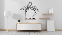 Wanddecoratie - Stel Flamingo's