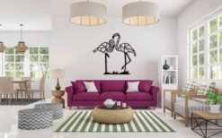 Wanddecoratie - Stel Flamingo's