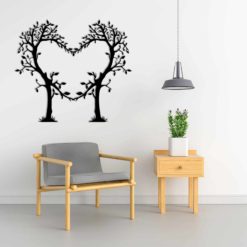 Wanddecoratie - Bomen in vorm van hart liefde