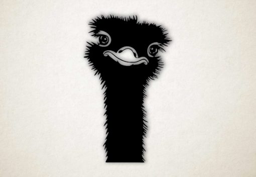 Wanddecoratie - Struisvogel hoofd