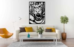 Wanddecoratie - Aanvallende tijger