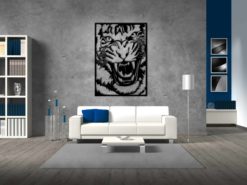 Wanddecoratie - Aanvallende tijger