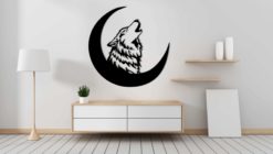 Wanddecoratie - Huilende Wolf maan