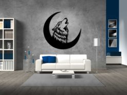 Wanddecoratie - Huilende Wolf maan