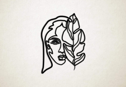 Wanddecoratie - Vrouwengezicht met bladeren